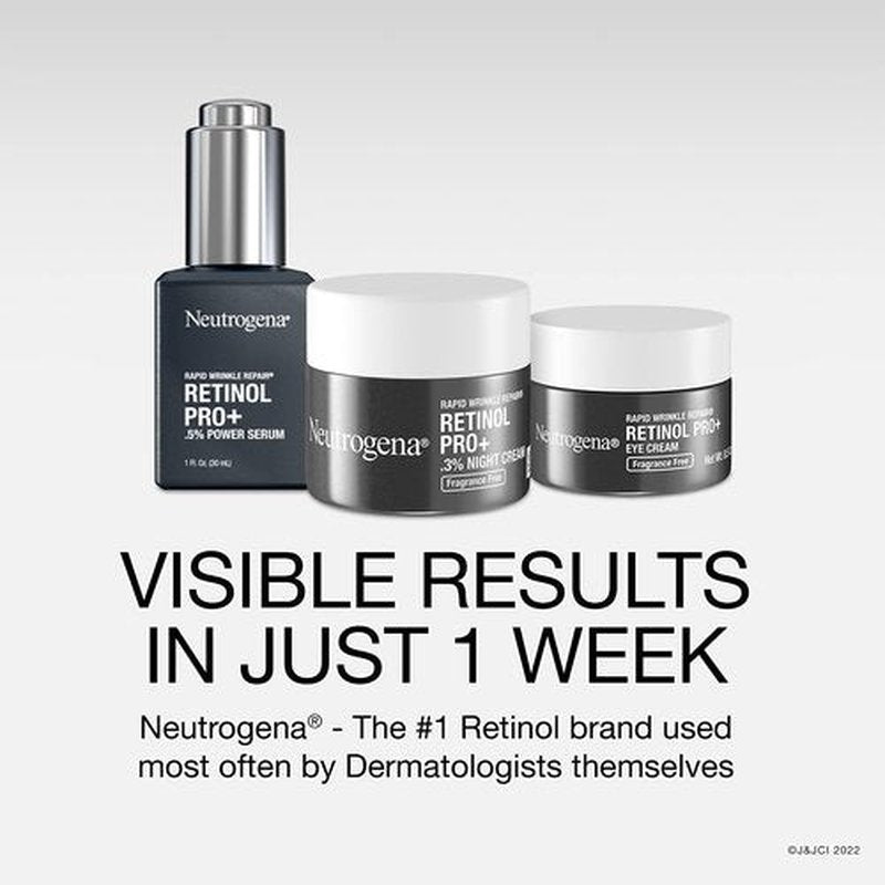 Neutrogena Rapid Wrinkle Repair Retinol Pro+ Night Cream Face Moisturizer, Anti-Aging Face Cream, 1.7 oz + Trial Size Hydro Boost Facial Cleanser, 0.5 fl. oz