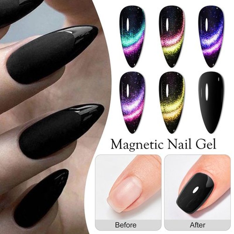 MEET ACROSS 8pcs Cat Eye Gel Nail Polish Set,Soak off UV LED Lamp Gel Nail Polish Cat Eye Gel Set (SET-7, 8pcs)