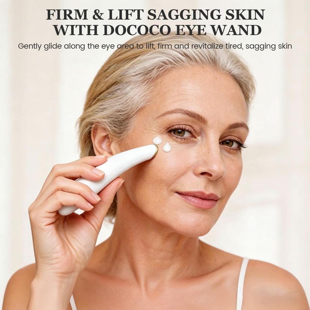 Eye Lift Wand, Eye Heat Wand with Temperature Control, Eye Massager for Dry Eyes, Dark Circles and Puffiness, Eye Lifting Device for Fine Lines, White