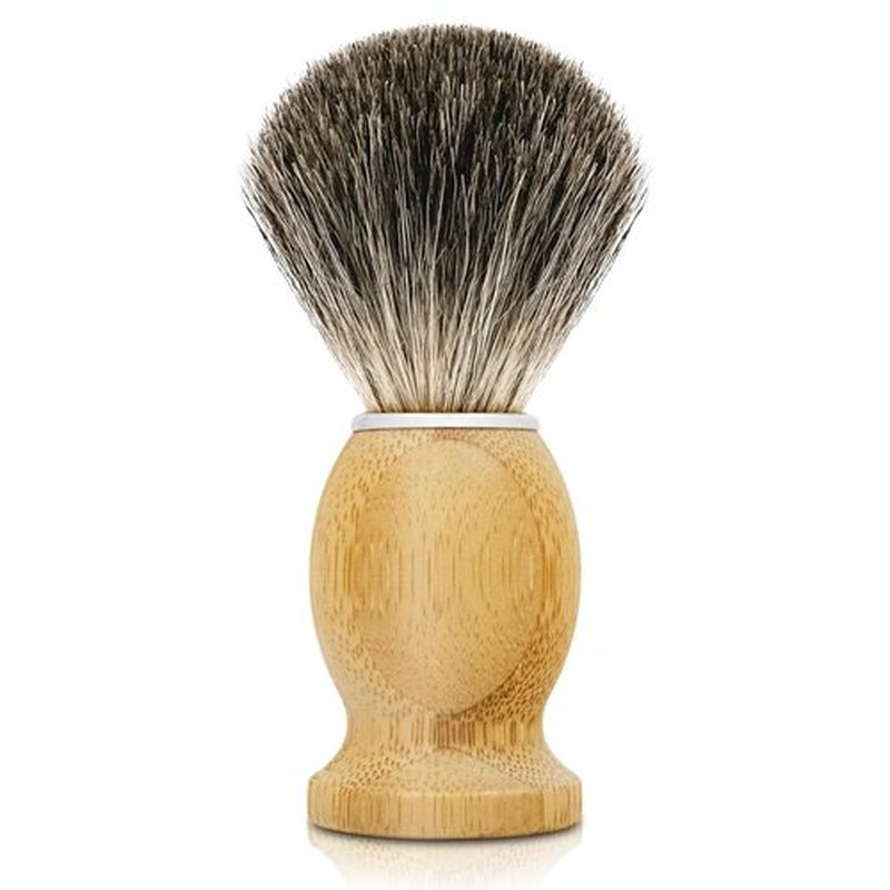 KIKC Pure Badger Shaving Brush - Handcrafted Bamboo Handle, Soft Bristles | Perfect Gift for Bearded Men