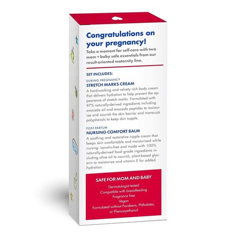 Mustela Maternity Skincare Set | Nursing Comfort Balm & Stretch Marks Cream - Natural & Fragrance-Free