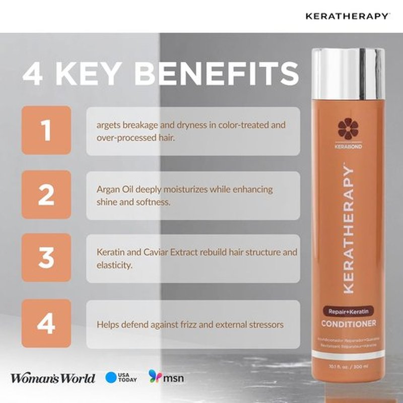 KERATHERAPY Keratin Infusion Repair Conditioner - Restore Dry, Damaged Hair with Caviar & Argan Oil | 10.1 fl. oz.