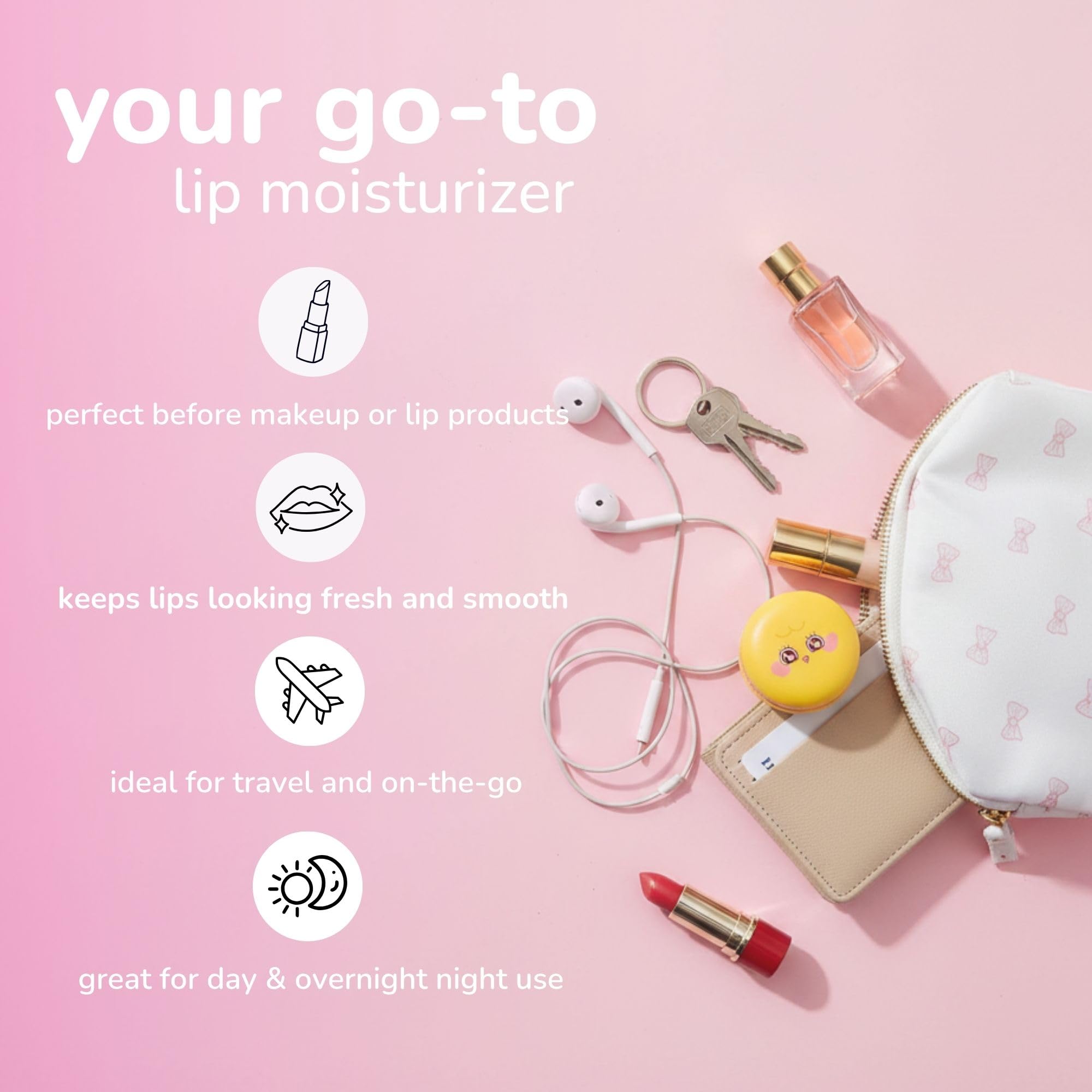 The Crème Shop Bubble Mates Macaron Lip Balm - Korean Lip Butter Balm Formulated with Hyaluronic Acid and Murumuru Butter for Moisturized, Smooth Lips (Birthday Sugar Cookie)