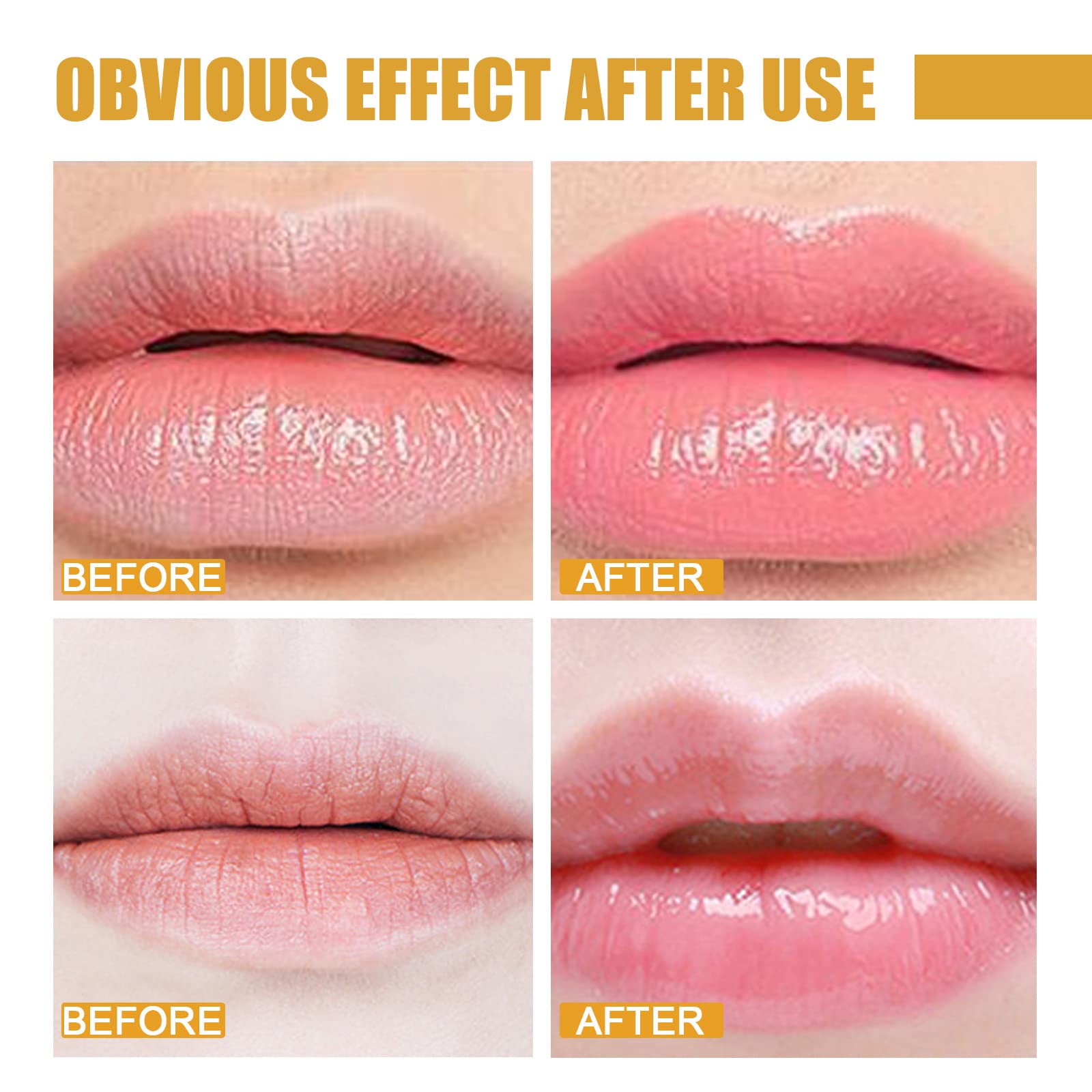4PCS Bee Lip Balm Honey Pot - Honey & Strawberry Mask With Brush, Moisturizing & Hydrating, Prevents Dry and Cracked Lips, Reduces Lines - Lip Care Product