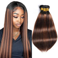 14 16 18 inch Brown Bundles With Highlight Human Hair P4/30 Straight Bundles Soft And Healthy Unprocessed Remy Hair Highlight Light Chocolate Straight Bundles Hair Weave