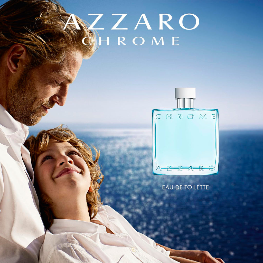 Azzaro Chrome Eau de Toilette - Fresh Aquatic Mens Cologne - Citrus, Woody, Musky Fragrance -Fresh Everyday Wear - Classic Summer Beach Scent - Luxury Perfumes for Men - Value Size, 6.7 Fl. Oz