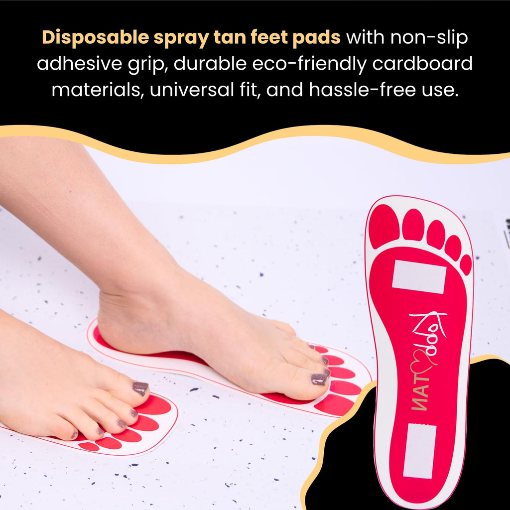 150 Pairs(300feets)Spray Tan Feet Pads Disposable & Economic Pink Feet pads for Spray tanning,Use in Tanning booth,Sunless Tanning at Home or Beauty Salon-Non Slip-Comfortable-Hygienic-Ultra Bronzing