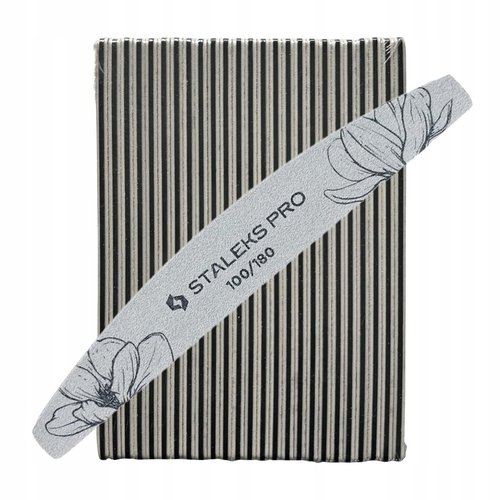 STALEKS PRO Expert 40 Crescent Mineral Nail File (100/180 Grit, 25 Pcs) – Professional Double-Sided File for Artificial & Natural Nail Shaping