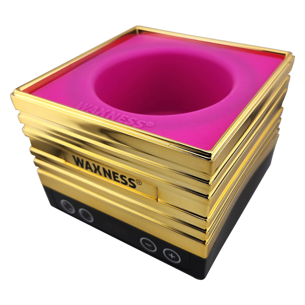 Waxness W-CUBE Digital Professional Wax Heater – Gold, 1 lb Capacity, Digital Temperature Control with Memory, 100W, for Professional Use
