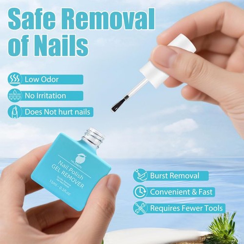 Quick Gel Nail Polish Remover, Easy Remove Gel Polish in 3 Minutes, No Need Soaking or Wrapping, Gel Remover for Nails, 15ml 2PCS