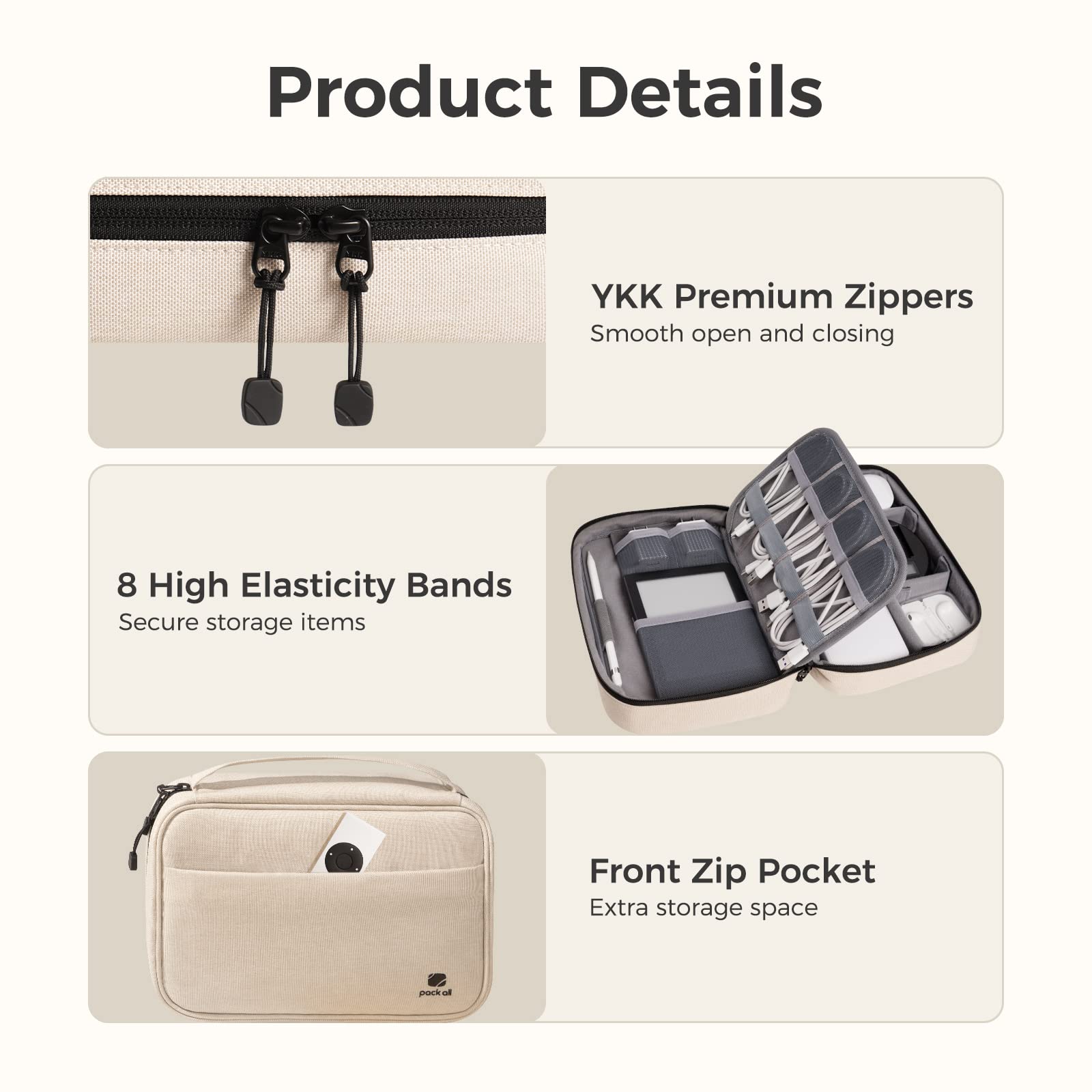 pack all Electronic Organizer Plus, Shockproof Cable Organizer Bag