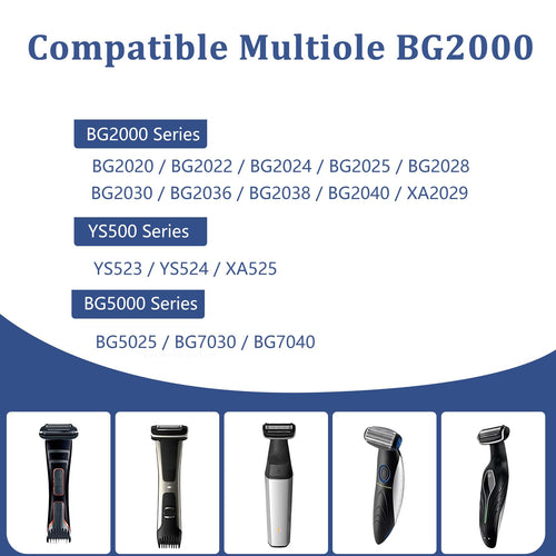 2026 New BG2000 Replacement Head Compatible with Bodygroom Trimmer Shaver Foil, Fit for BG5025, BG7030, BG7040, BG2030, BG2040 (2P)