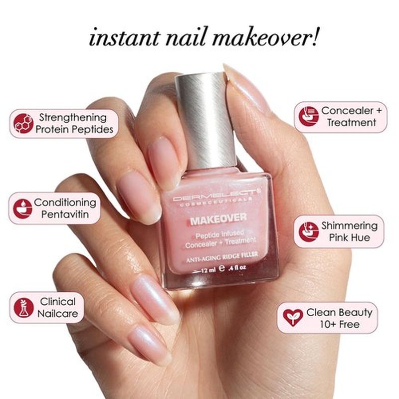 Dermelect Perfectly Polished Nail Rehab Kit - Strengthening Nail Concealer & Peptide Duo, Natural Pink Tint, 2-Piece Set