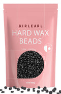 GIRLEARLE Hard Wax Beads, 1lb Wax Beans for Hair Removal, Hard Wax for Sensitive Skin at Home, Wax Refill Perfect for Legs, Facial, Brazilian Bikini, Eyebrow and Full Body for Women and Men (Black)