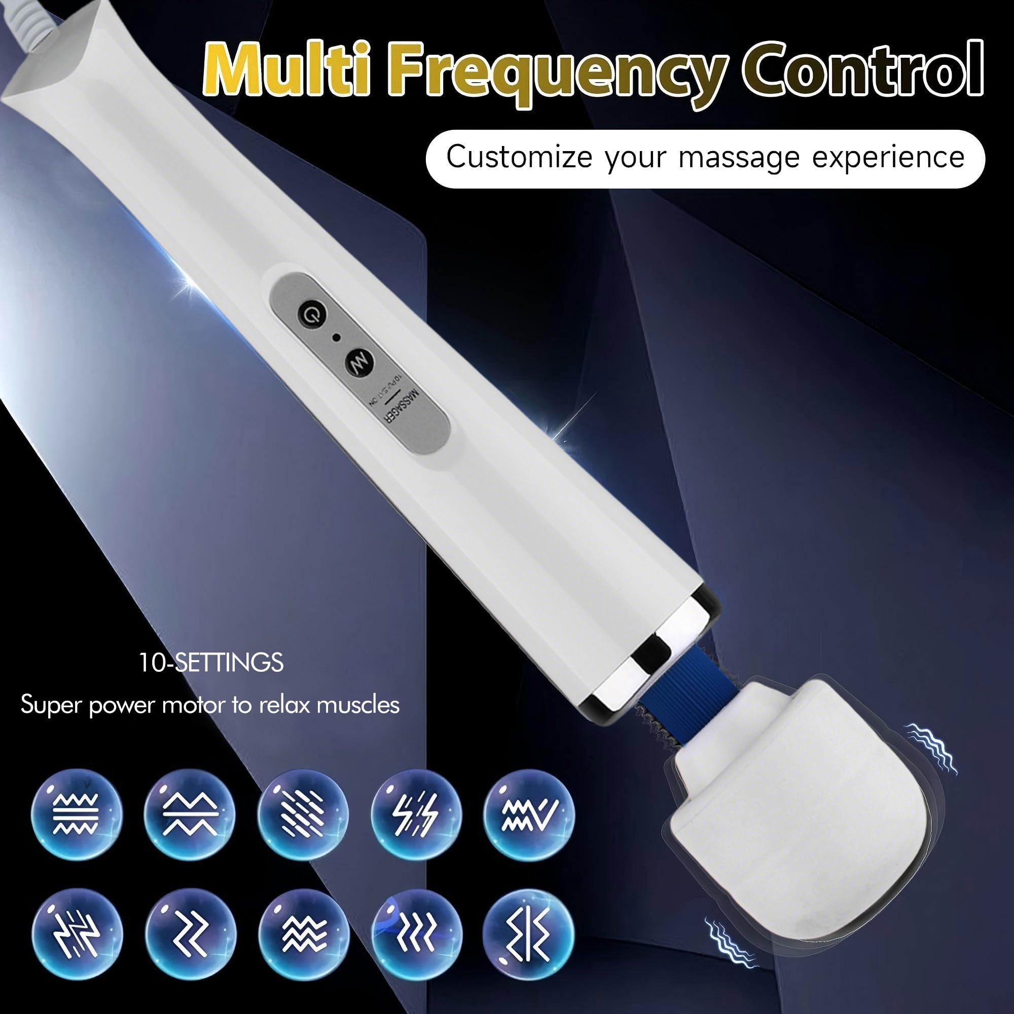 AEVEONE Personal Massage Device - Handheld Vibration Massager - Powerful Wired Wand - Best for Travel - Magic Stress Away - Perfect on Back Legs Hand Pains and Sports Recovery - White