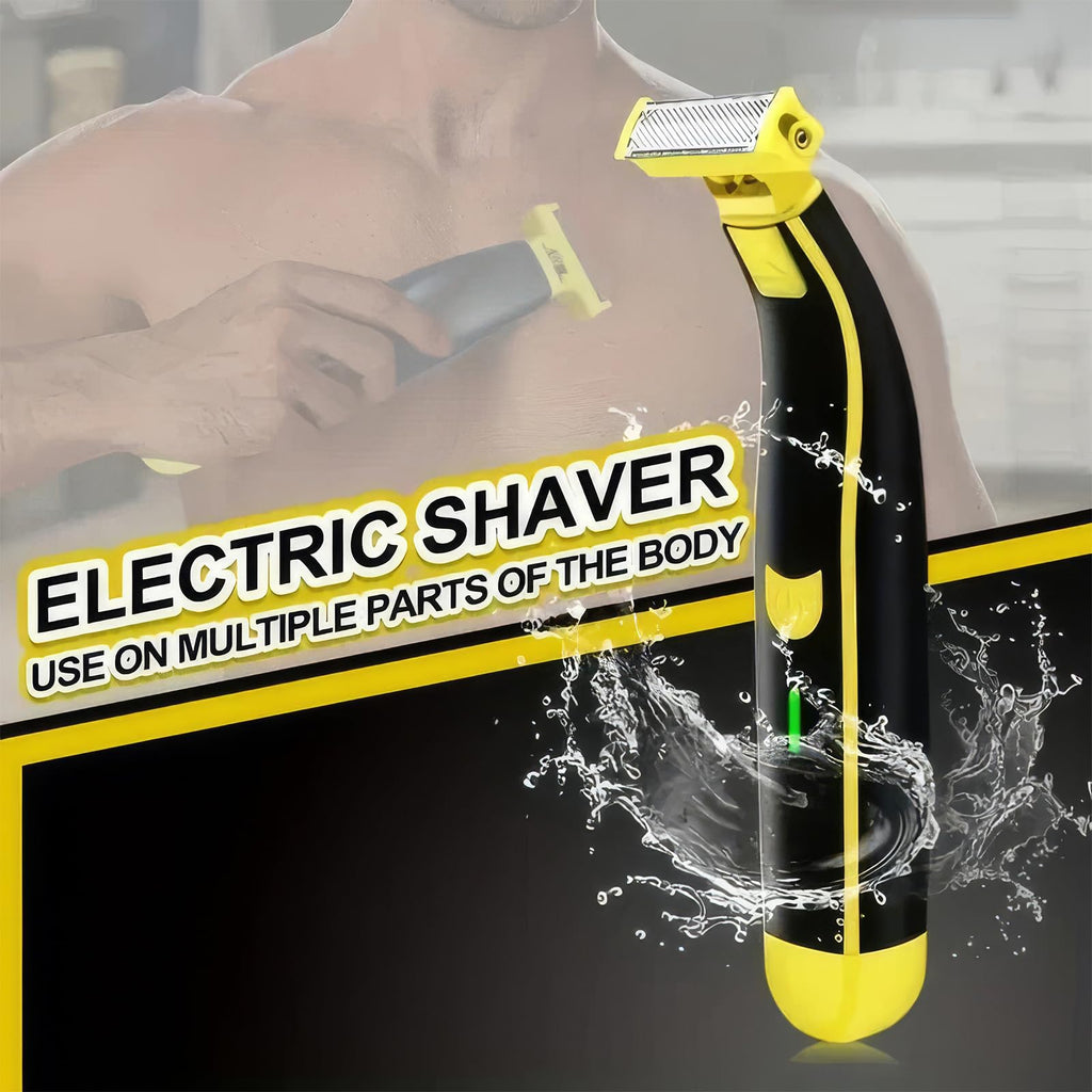Men's Electric Shaver, Dual Blade Wet & Dry Razor, Full Body Washable, USB Rechargeable, 4 Precision Trimmer Heads for Beard, Facial, Body Grooming, Non-Slip and Durable, Great for Gift (1PCS)
