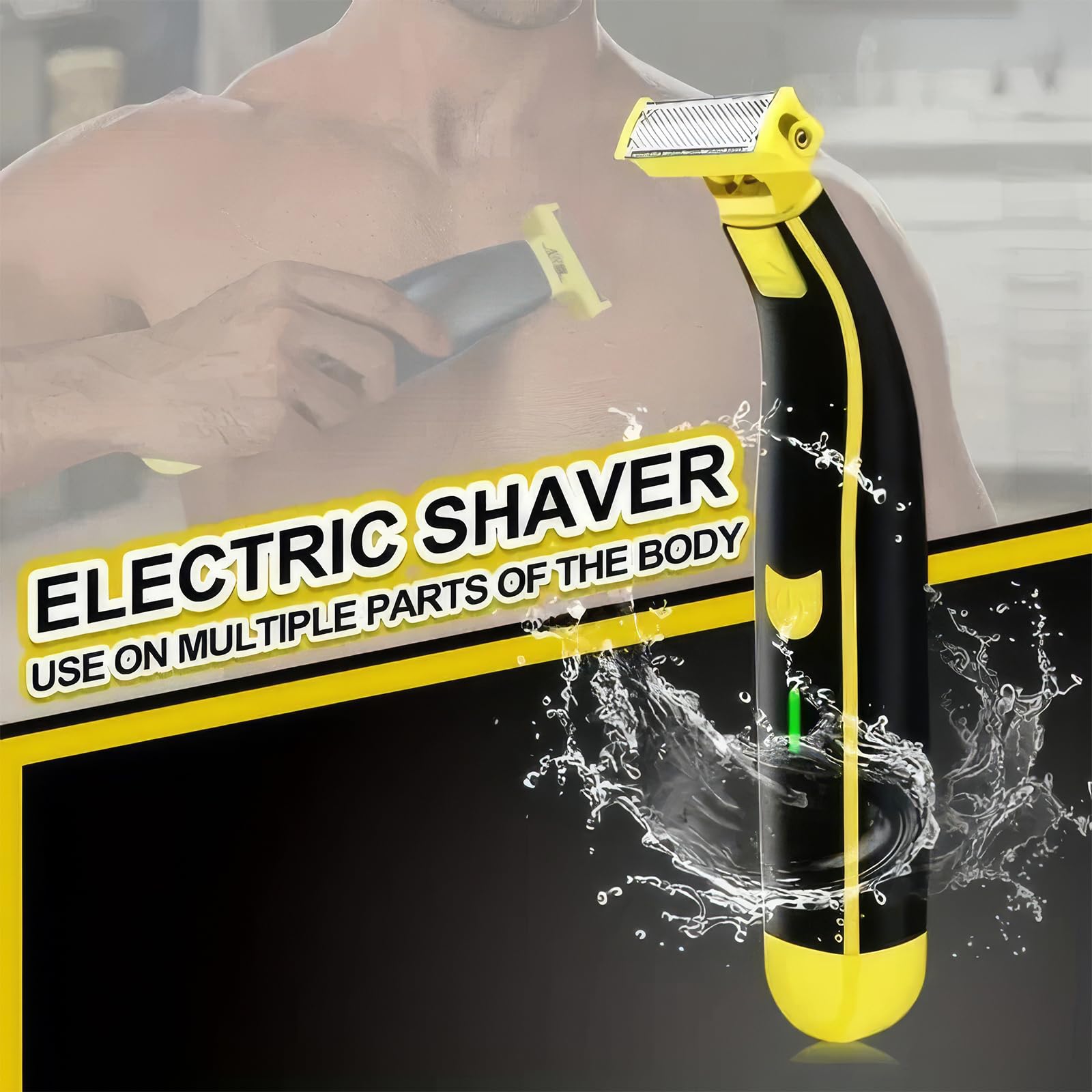 Men's Electric Shaver, Dual Blade Wet & Dry Razor, Full Body Washable, USB Rechargeable, 4 Precision Trimmer Heads for Beard, Facial, Body Grooming, Non-Slip and Durable, Great for Gift (1PCS)