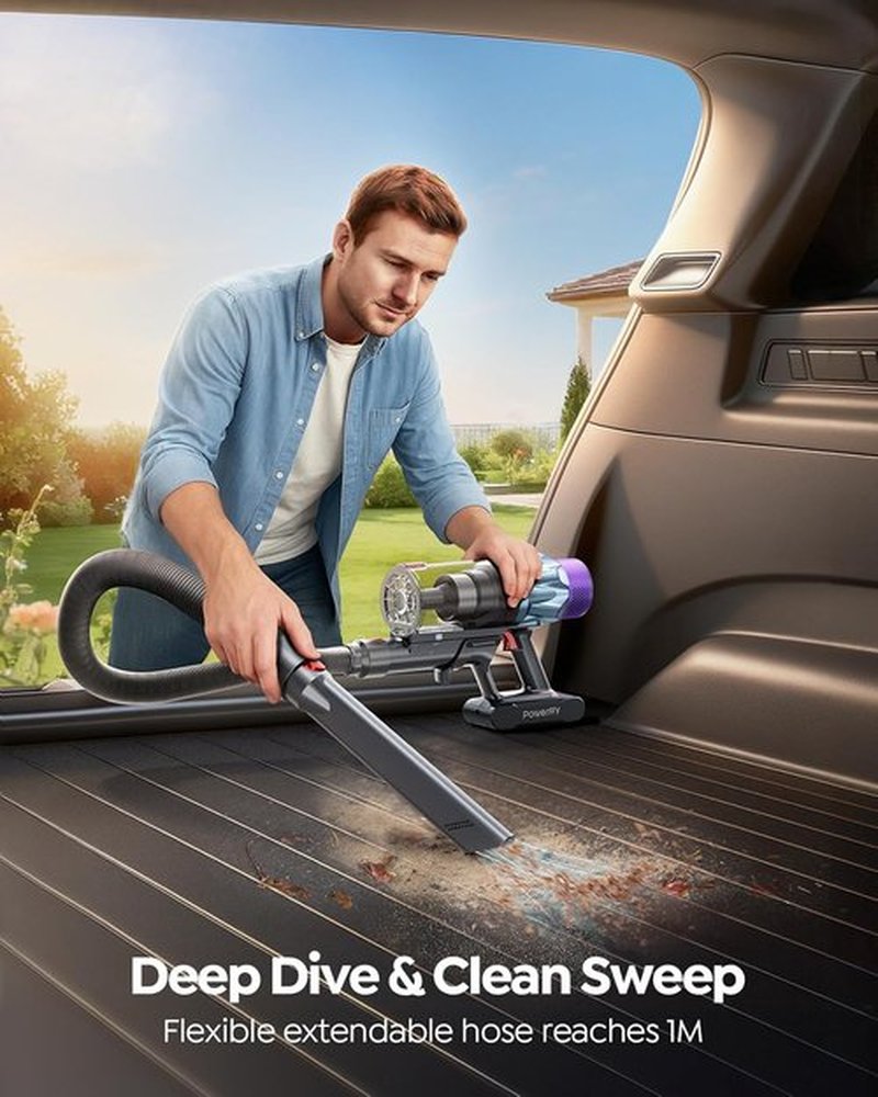Skiennix Cordless Vacuum Cleaner - 70 Min Runtime, 650W Power, Self-Standing Design | Ideal for Home & Pets