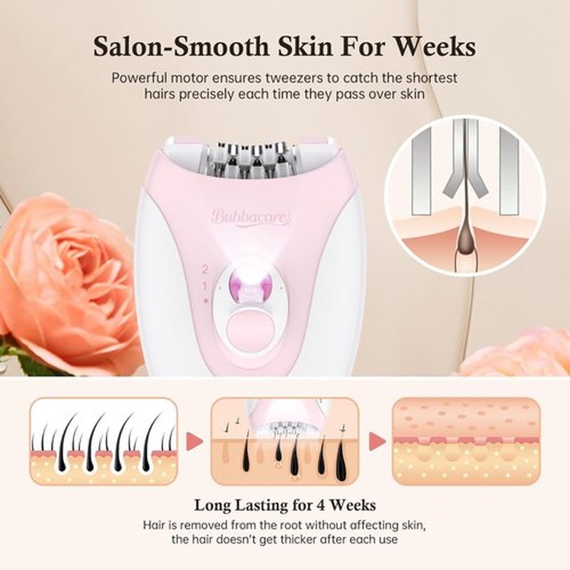 Skiennix Smooth Glide Epilator - Portable Facial Hair Removal for Women | Ideal for Face, Bikini & Arms