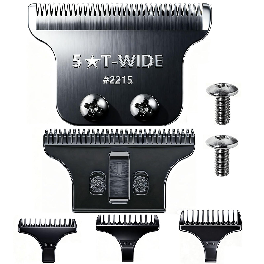 2215 Adjustable Replacement T Wide Blades Compatible with Wahl 5 Star Serise Detailer Li Trimmer 8081 and 8171 Models