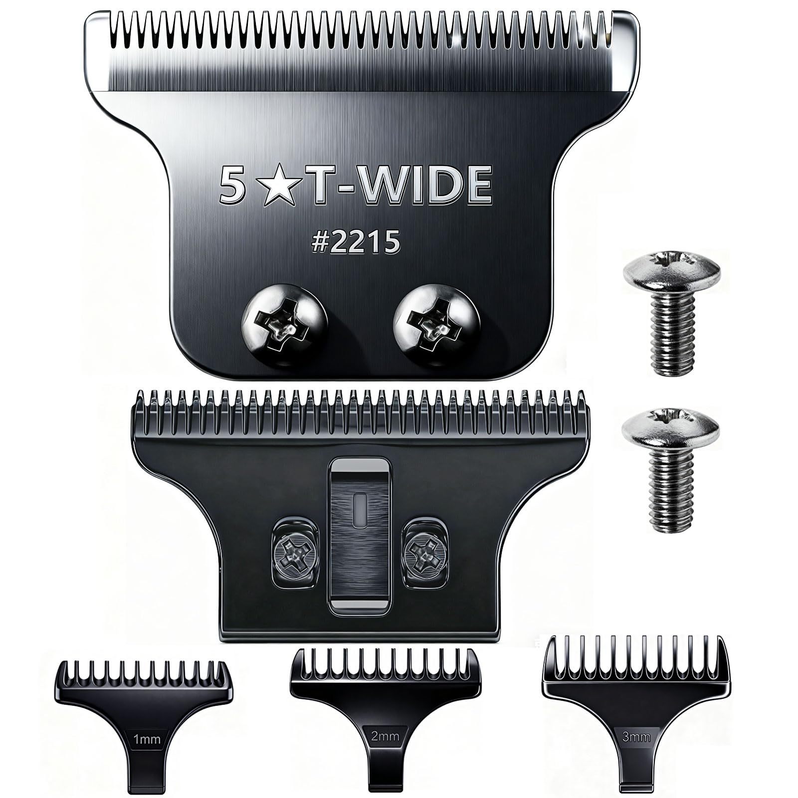 2215 Adjustable Replacement T Wide Blades Compatible with Wahl 5 Star Serise Detailer Li Trimmer 8081 and 8171 Models