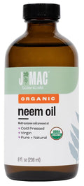 J MAC BOTANICALS Organic Neem Oil for Skin (8 oz Glass Bottle NO Dropper), 100% Organic, Undiluted, Cold Pressed Neem Oil