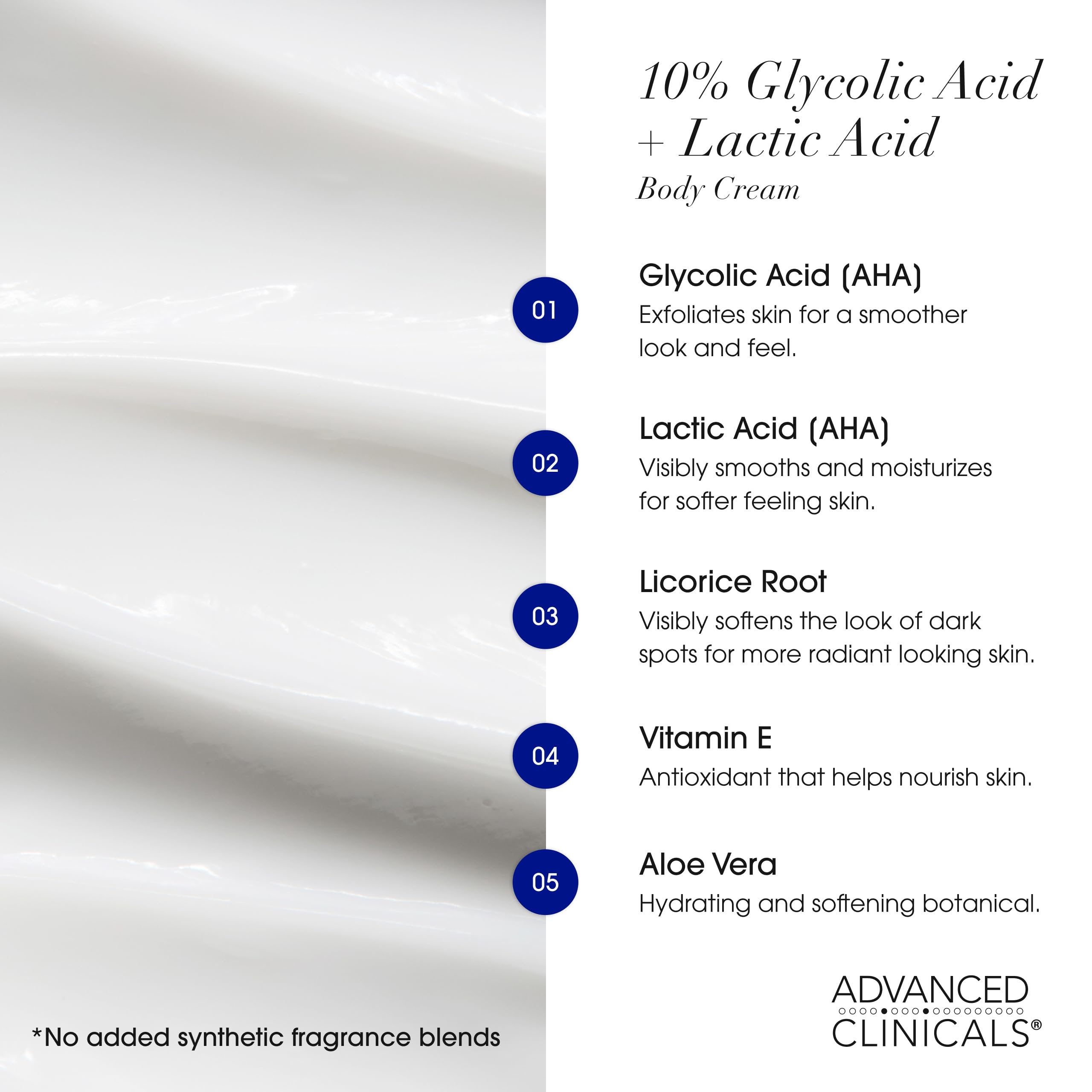Advanced Clinicals Retinol Body Cream Moisturizer + Exfoliating 10% Glycolic Acid & Lactic Acid Lotion 2PC Skincare Set For Women & Men To Reduce Appearance Of Crepey Skin & Uneven Rough Skin Texture