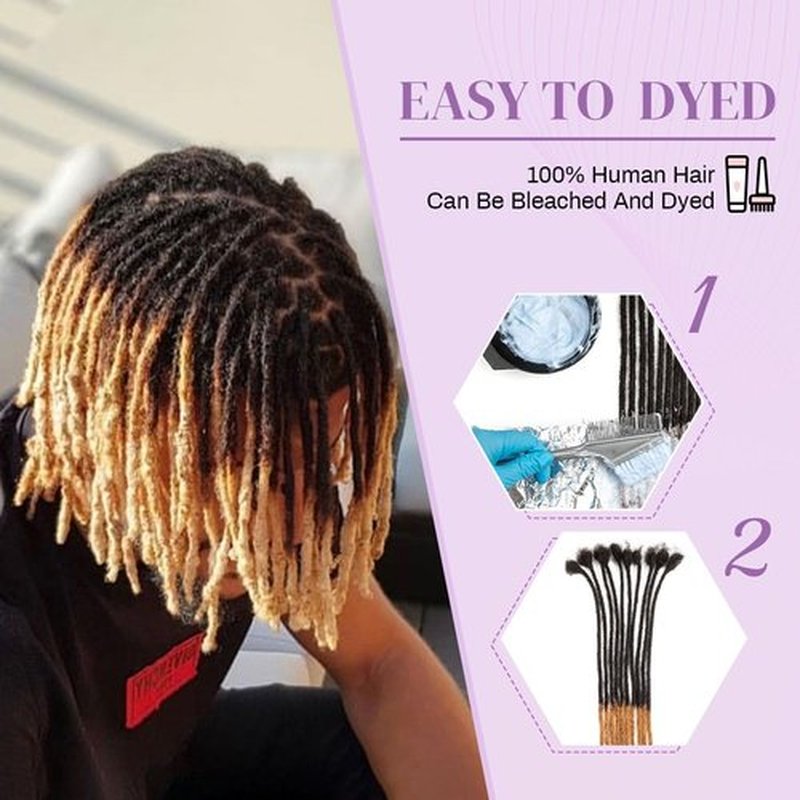 Beauday 10 inch 40 Stands Interlocking Loc Extensions Human Hair, 0.6cm Width 100% Human Hair Dreadlock Extensions, Soft Human Hair Dreads Extensions, Natural Black (10 inch 40 Strands, 1B 0.6cm)