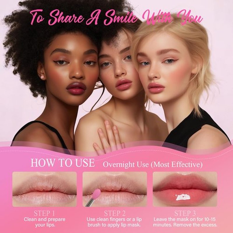 4 Pack Lip Mask Set, Hydrating Lip Mask Overnight - Berry, Grape, Mint, Vanilla Flavors, Lip Sleeping Mask Nourish Lip Balm with Vitamin C & Shea Butter | Dry Lips Care Gift