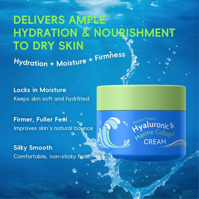 Hyaluronic Collagen Cream for Face,Tighten,Lock in Moisture,Firmer,Fuller Feel Balm Deeply Moisturizing for Face&Body,for All Skin Types - 30g