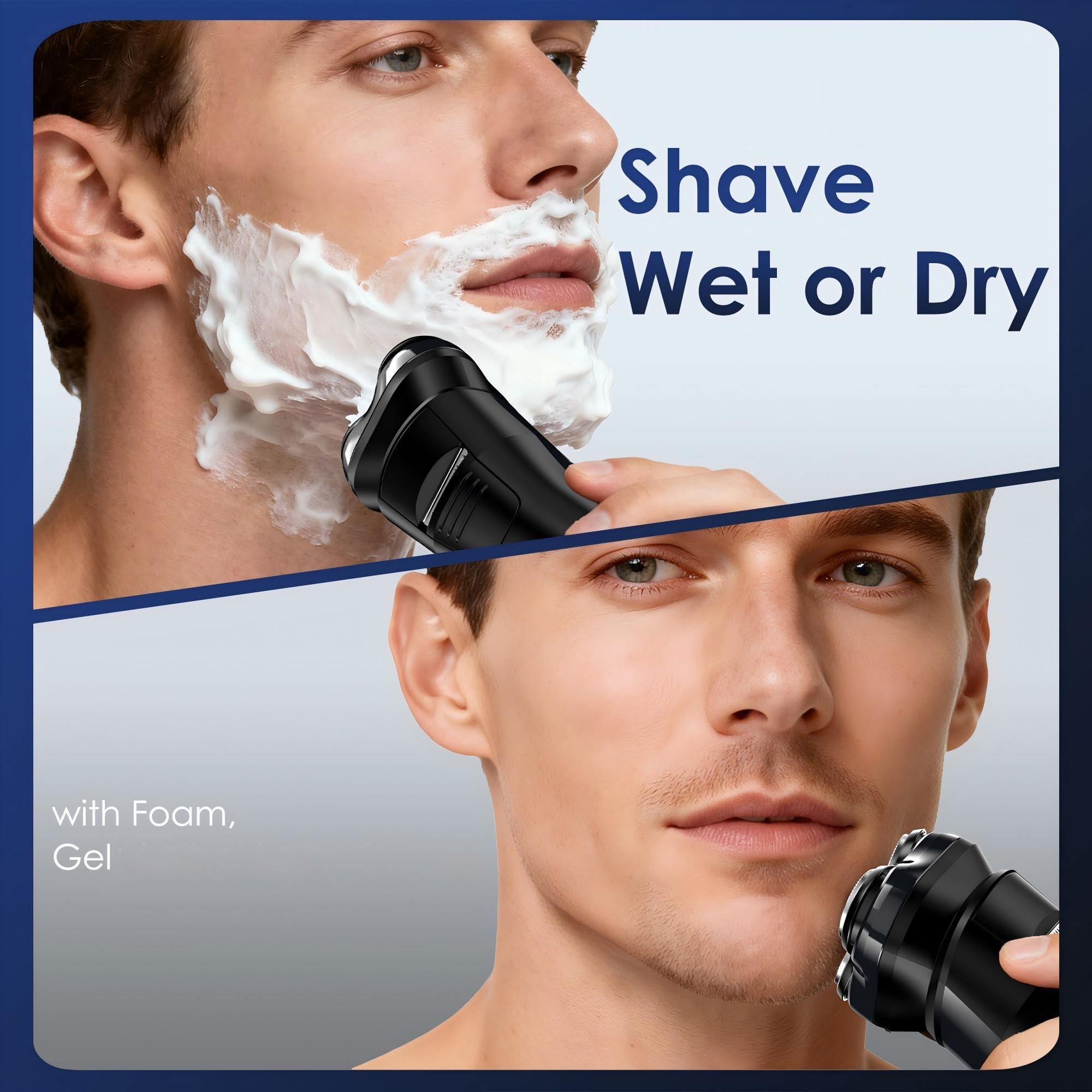 ABGAB Electric Rotary Shaver for Men,4D Floating Head, LED Display,Type-C