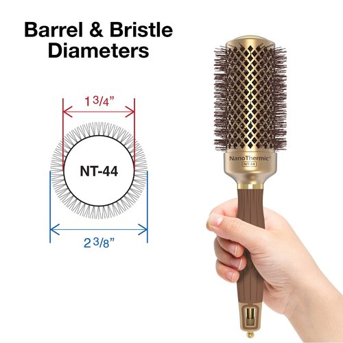 Olivia Garden NanoThermic Round Thermal Hair Brush - Professional Ceramic & Ion Design for Thick Hair