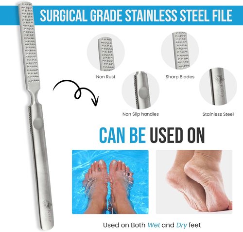 Krisp Beauty Foot Rasp - Professional 7” Callus Remover & Pumice Pedicure Tool for Smooth Feet