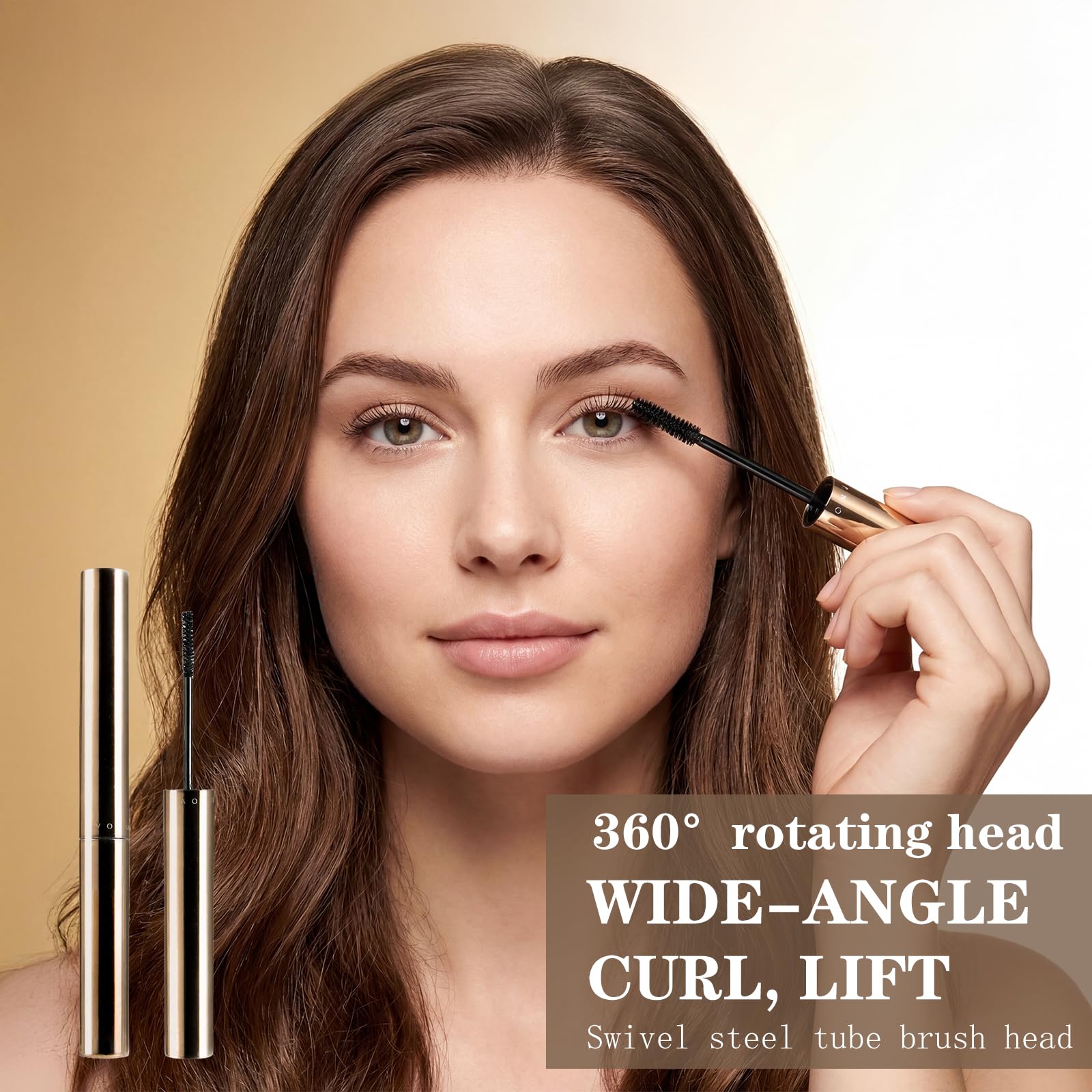Ultra-Fine Lengthening Waterproof Quick-Dry Mascara, 2026 New 3D Volumizing Mascara, Fine Brush Tip Quick Drying Smudge Proof No Clumping (Black)