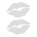 CUSHYSTORE 2X Lips Kiss Lady Sweet Girl Reflective Decal Sticker (3"x1.9", White)