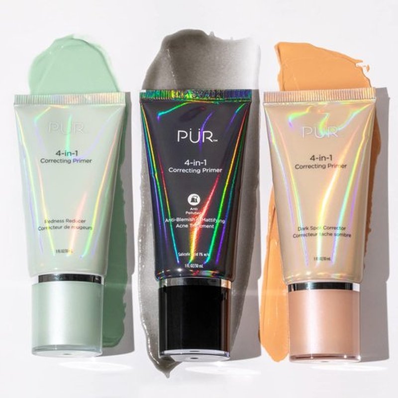 PÜR MINERALS 4-in-1 Correcting Primer - Redness Reducer & Hydrating Face Makeup, 1 Fl Oz | Vegan & Cruelty-Free