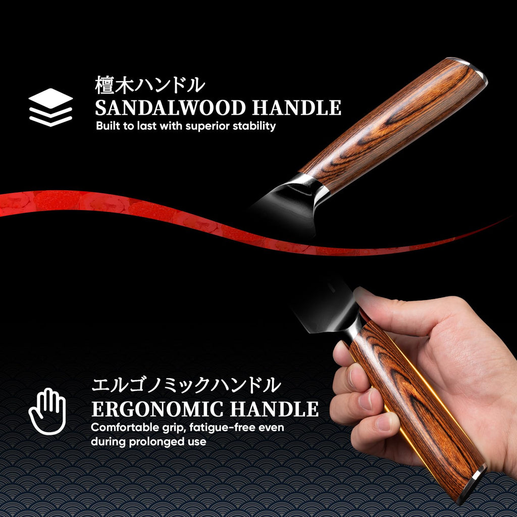 XXV 10 Inch Sashimi Knife, Steel VG10 Damascus Steel Hardness of 62 HRC Sushi Knives,Chef's Knife Knives with Sandalwood Handle for Fish Filleting yanagiknife