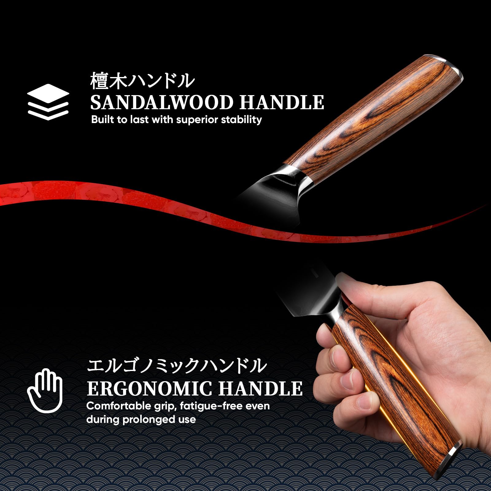 XXV 10 Inch Sashimi Knife, Steel VG10 Damascus Steel Hardness of 62 HRC Sushi Knives,Chef's Knife Knives with Sandalwood Handle for Fish Filleting yanagiknife