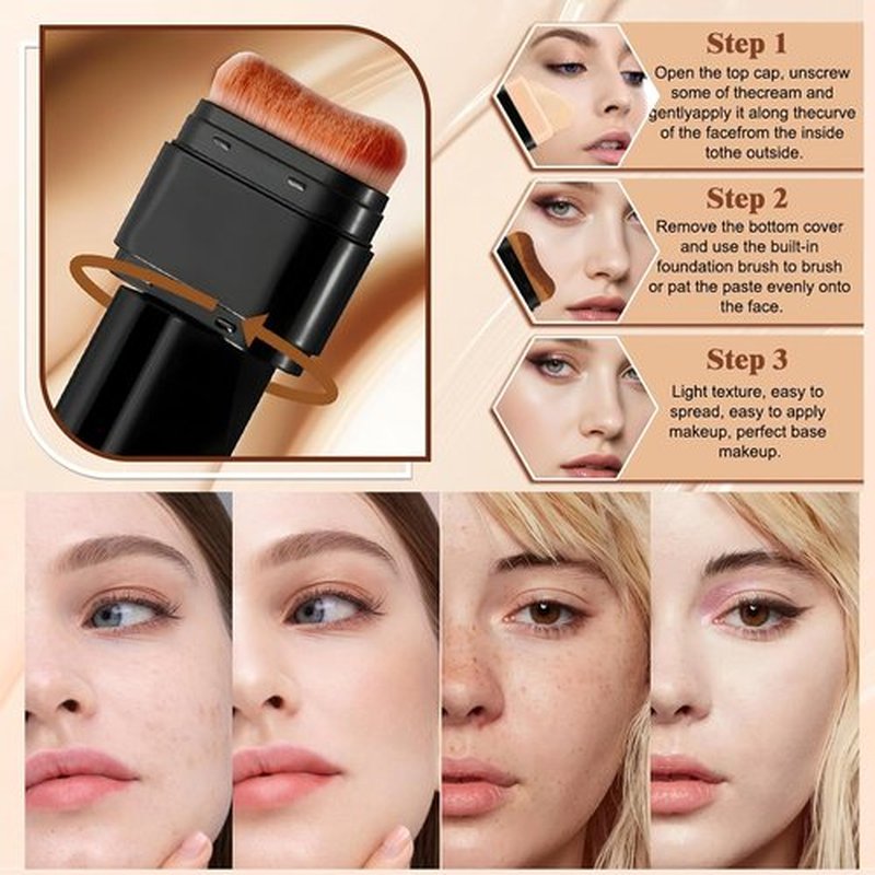 Skiennix Foundation Stick - Dual-Ended 2-in-1 Longwear & Waterproof Concealer for Dark Circles & Blemishes | 2.09 oz (04#)