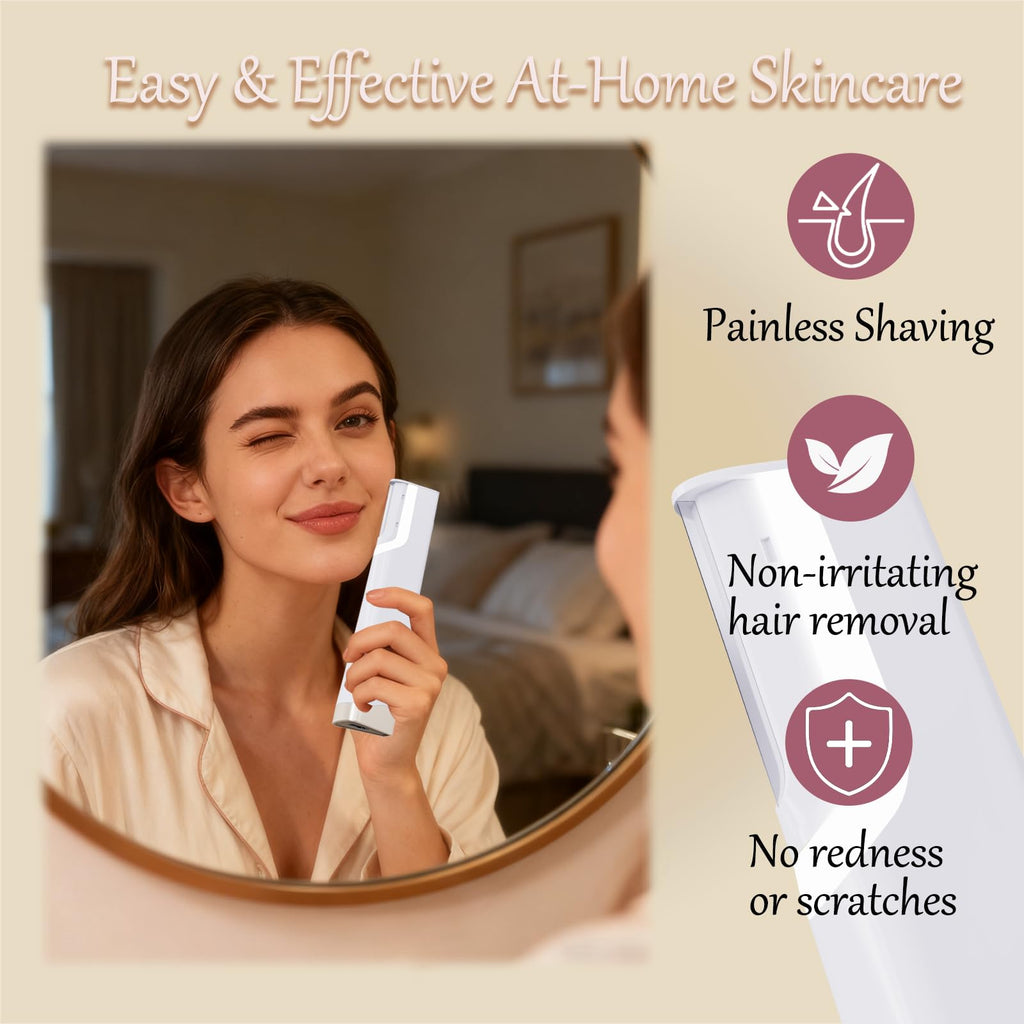Electric Dermaplane Razor for Women Face – Peach Fuzz Remover for Women Face, Face Razors for Women Dermaplaning,5 Replacement Blades,Travel-Friendly, Microblades for Face, Painless Hair Removal