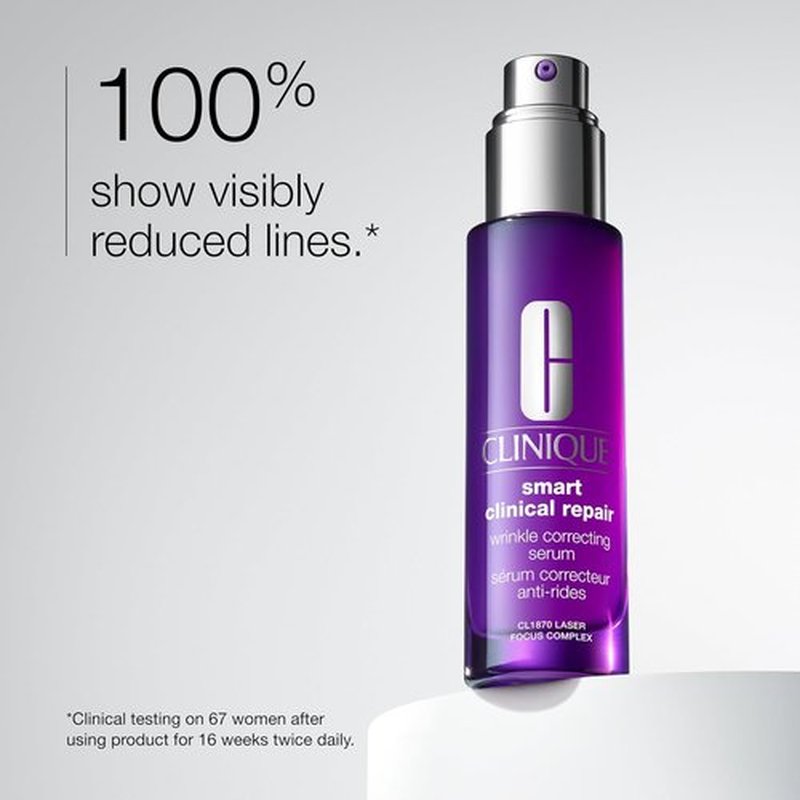 Clinique Smart Clinical Repair Anti-Aging Face Serum - Hydrating Formula with Hyaluronic Acid & Peptides for All Skin Types