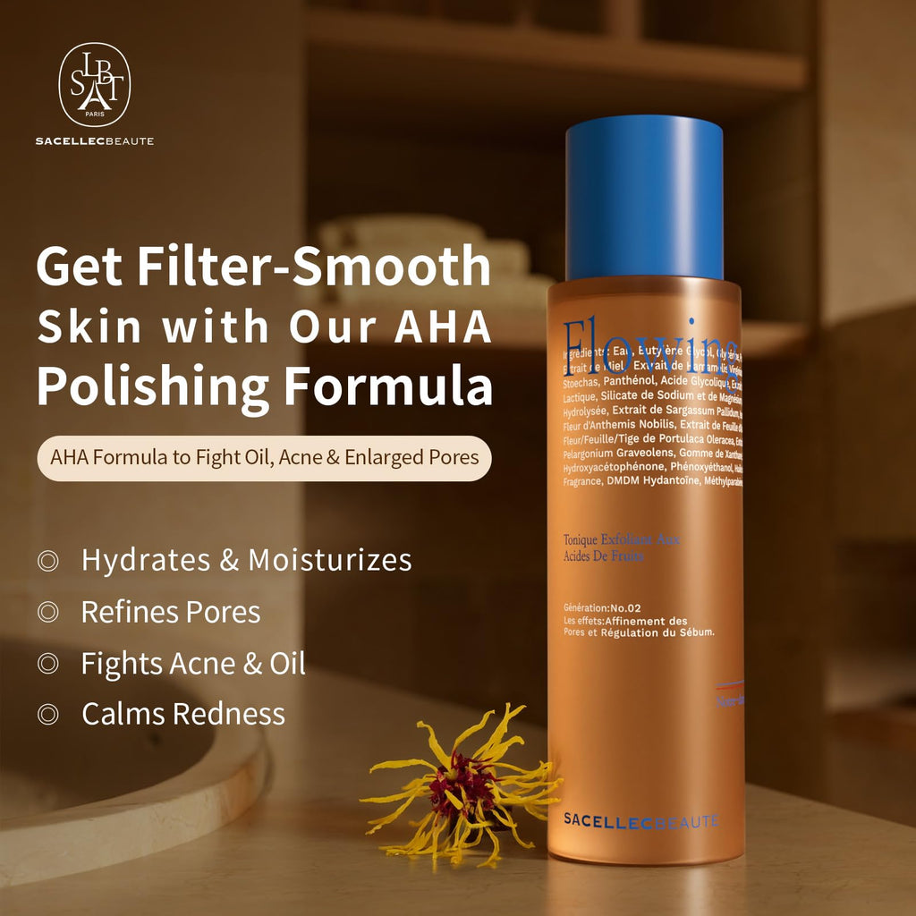 AHA Toner for Face Hydrating, Moisturizing, Pore-Minimizing, Acne-Prone Skin, Soothing Essence Water for Face 8.12 oz