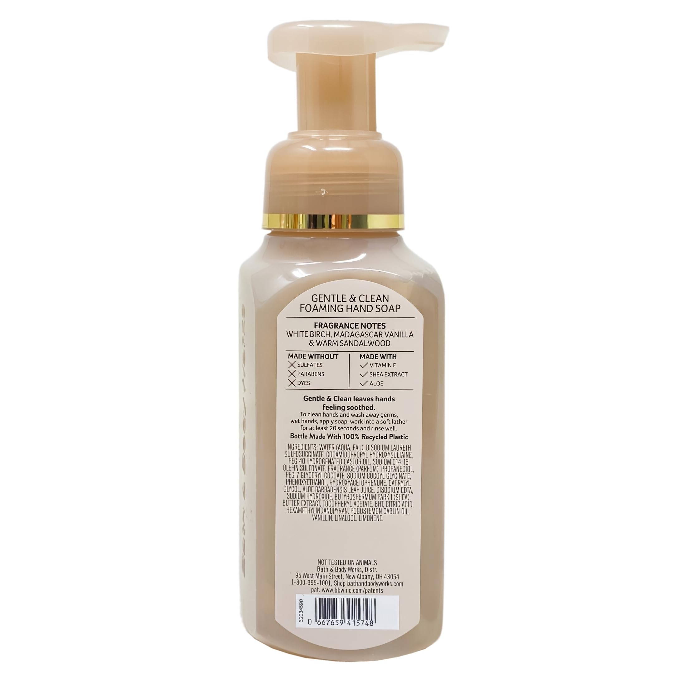 Bath & Body Works Vanilla Birch 2-Pack Gentle & Clean Foaming Hand Soap Bundle with a Natural Oats Sample Soap