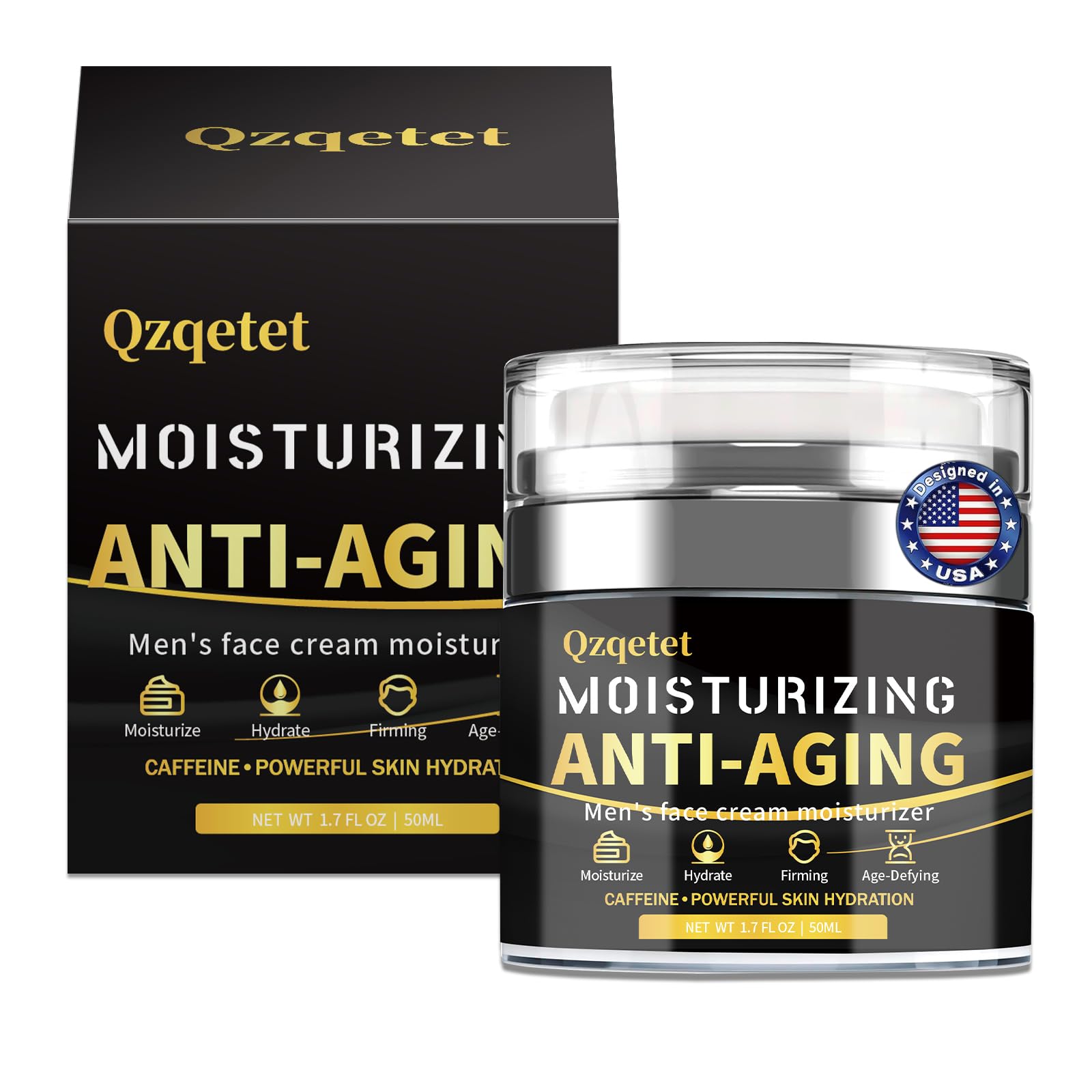 Men's Face Cream Anti Aging Face Moisturizer Cream Mens Face Lotion with Collagen, Retinol and Hyaluronic Acid Facial Men's Skin Care - Day & Night - 1.7 OZ