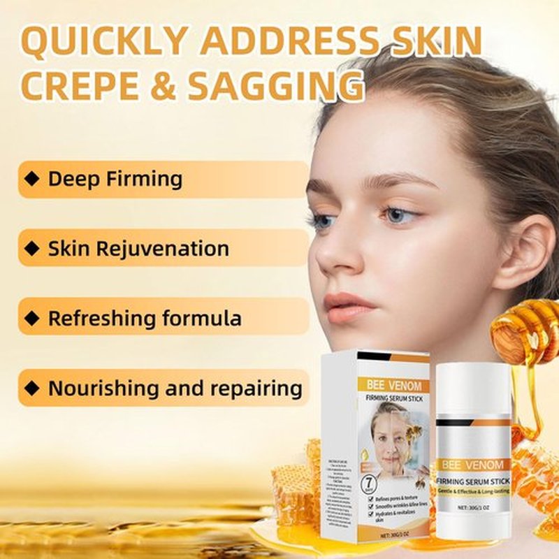 Bee Venom Firming Serum Stick, 2PCS Anti-Aging Face Cream, Lifts and Tightens the Skin, Hydrating, Lifting & Restoring Skin Elasticity, Bee Venom Body Tightening Cream for Women & Men