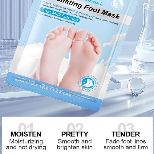 Foot Peel Mask 9 Pack, Exfoliating Foot Mask with Rose, Goat Milk & Lavender, Moisturizing Foot Exfoliator Peeling Masks for Dry Cracked Feet, Foot Masks to Remove Dead Skin for Men & Women