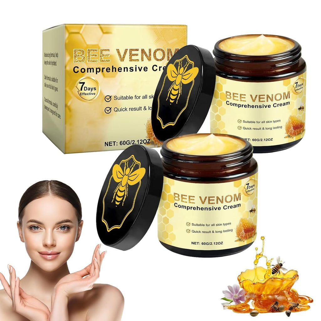 2PCS Bee Venom Skin Treatment Cream, New Bee Venom Comprehensive Cream for Body and Face, Natural Skin Moisturizer, Repairing and Moisturizing