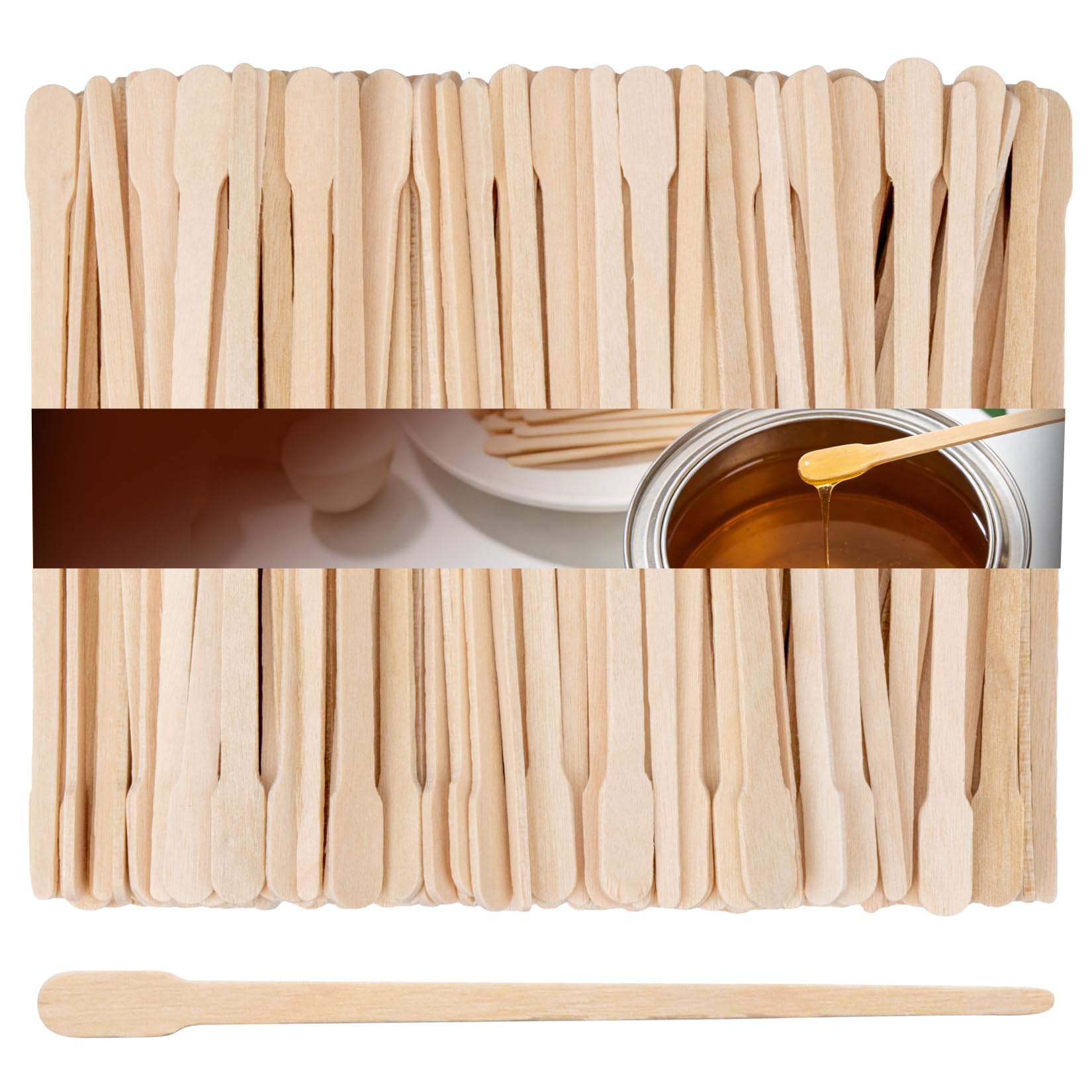 RAQEHO 200Pcs Eyebrow Wax Sticks - Small Wooden Waxing Sticks Wooden Wax Applicator for Nose Eyebrows Lips Hair Removal Waxing Essentials Mini Craft WoodSticks Esthetician Supplies for Home Salon Use