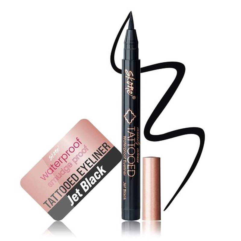 Skone Waterproof Liquid Eyeliner - Long-Lasting & Smudge-Proof - Intense Jet Black Tattooed Pen (0.07oz)