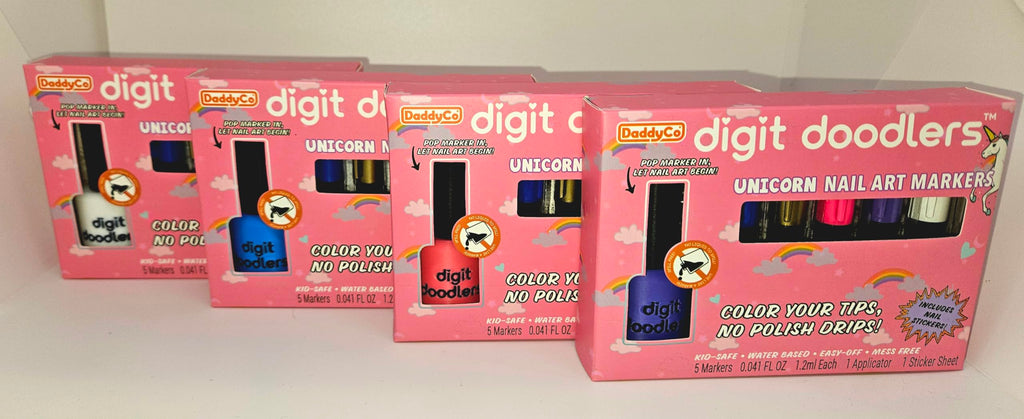 Unicorn Kids Non-Toxic Nail Art Markers With Nail Polish Bottle Applicator And Stickers DaddyCo Is A US Veteran Owned Company